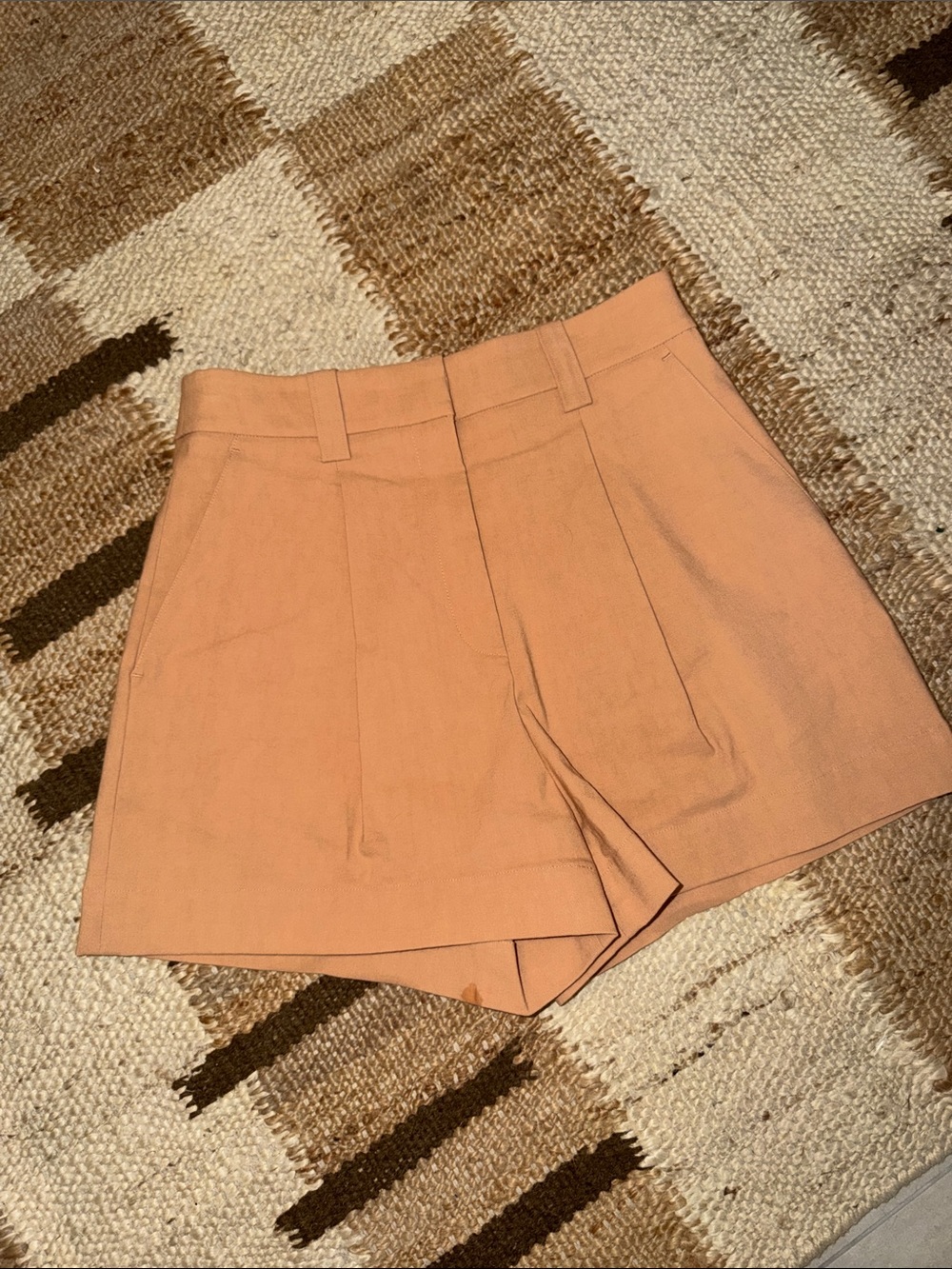 A.L.C. Tailored High-Waist Peach-Tone Shorts